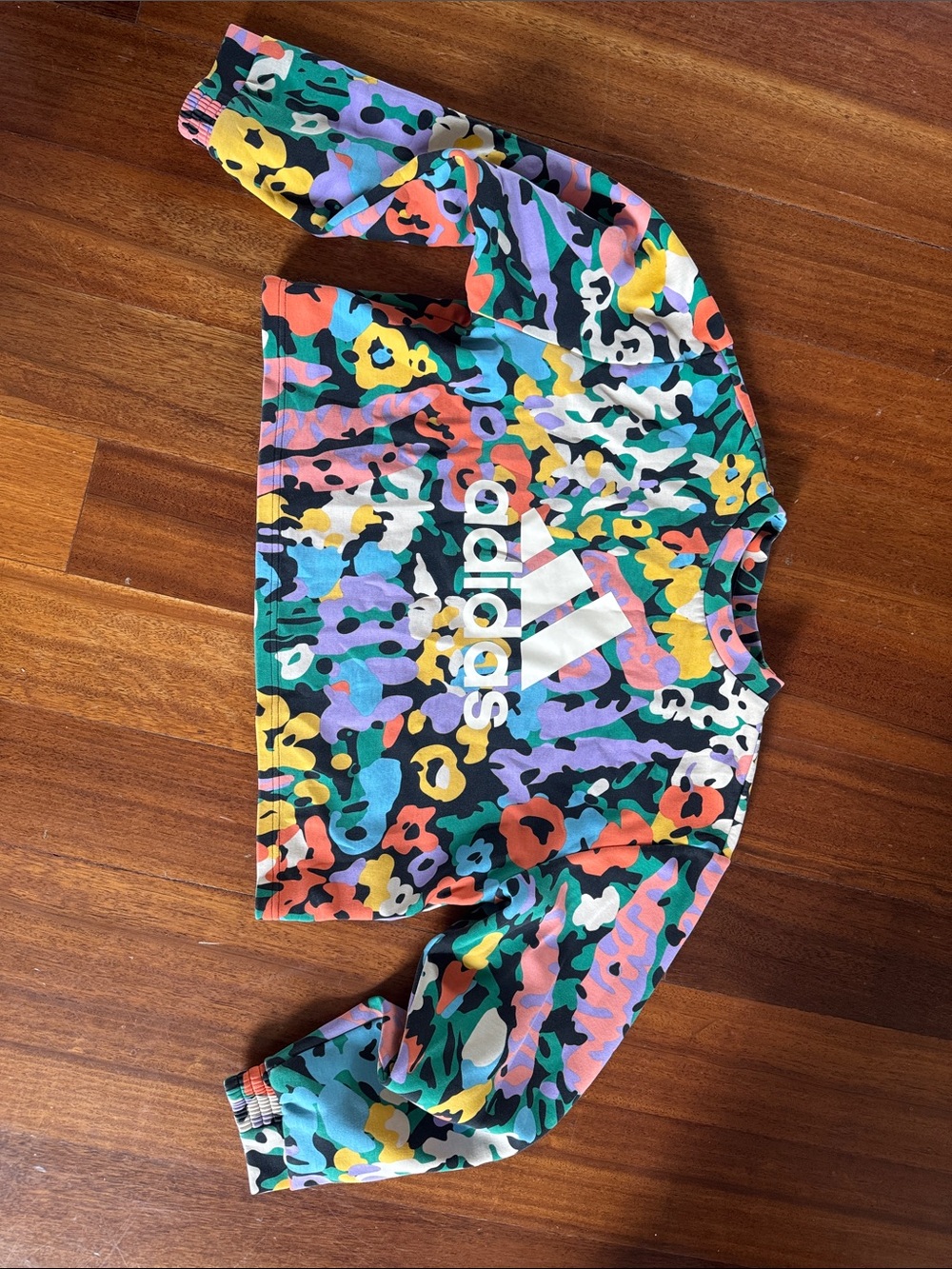 adidas Green Pink Orange Purple Floral Camo Pullover